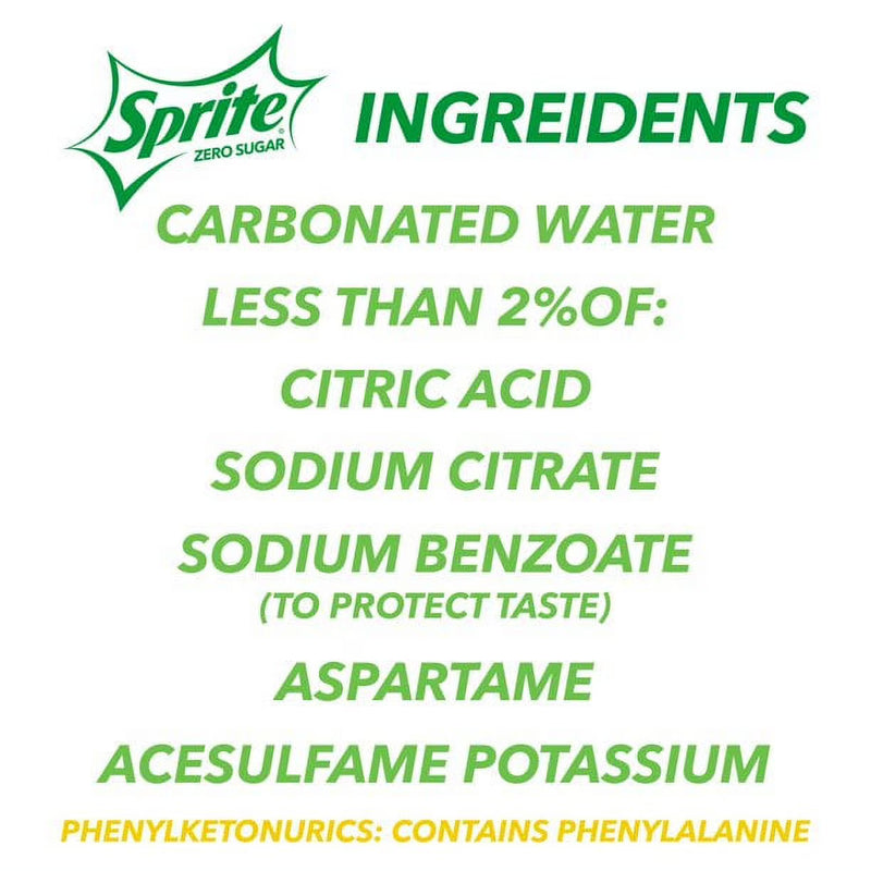Sprite Zero Sugar Lemon Lime Soda Pop, 12 Fl Oz, 12 Pack Cans