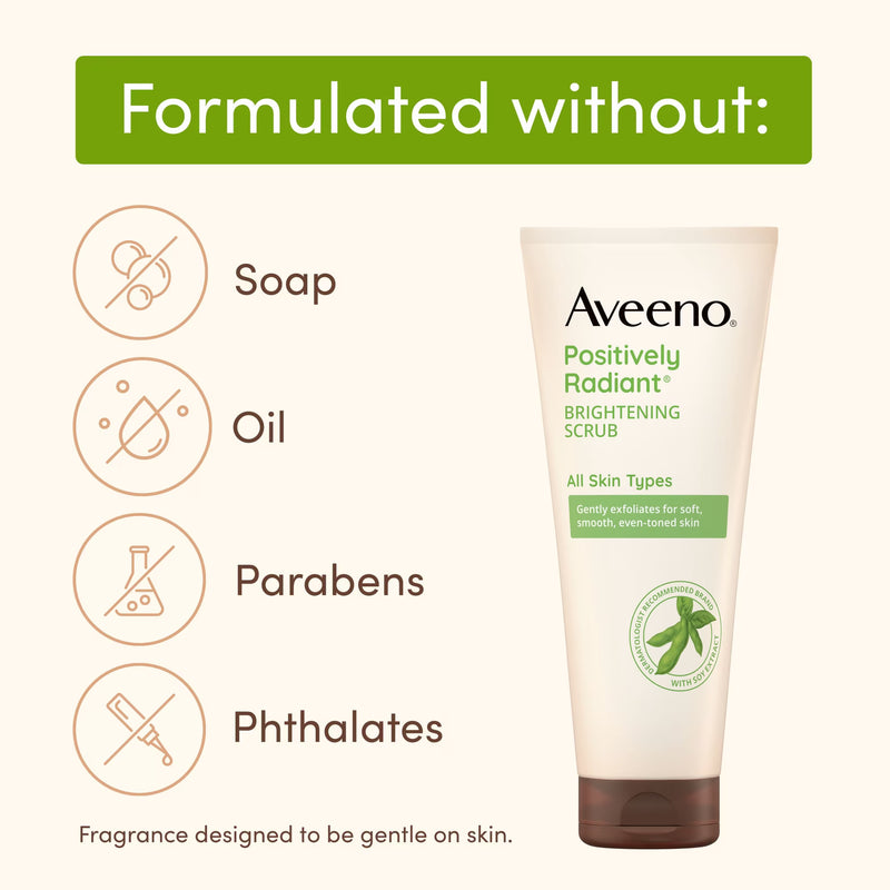 Aveeno Positively Radiant Skin Brightening Exfoliating Daily Face Scrub, 5 oz