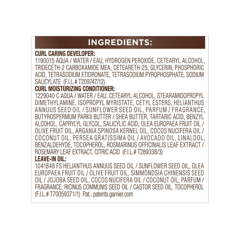 Garnier Nutrisse 0% Ammonia Glossy Curl Nourishing Permanent Hair Color Kit, CR4 Dark Brown, 1 Kit