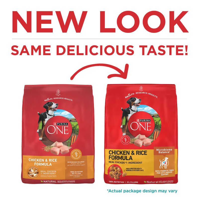 Purina One Dry Dog Food for Adult Dogs High Protein, Real Chicken & Rice, 16.5 lb Bag