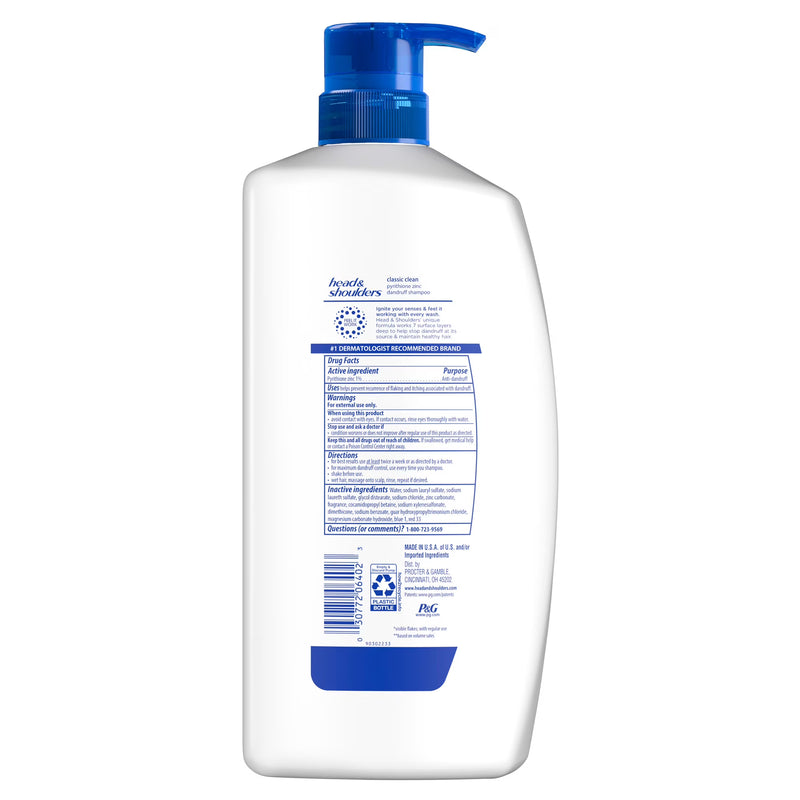 Head and Shoulders Dandruff Shampoo, Classic Clean, 28.2 fl Oz