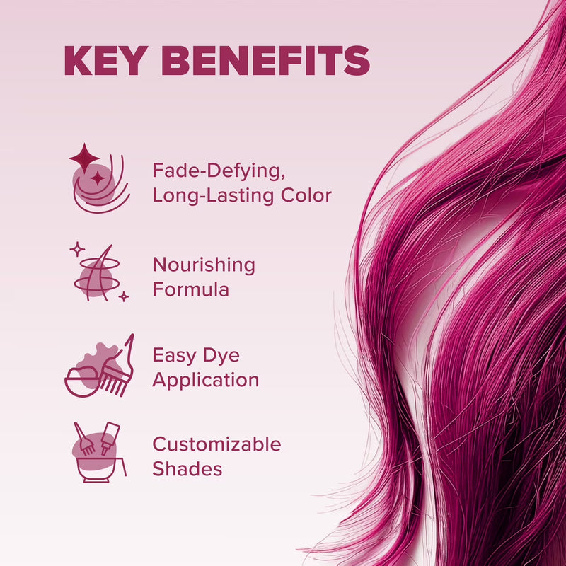 Splat Midnight Magenta Hair Dye Kit, Semi-Permanent Dark Pink Hair Color for Brunettes, Vegan