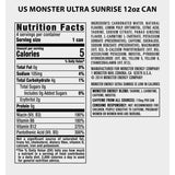 Monster Energy, Ultra Sunrise, Sugar Free Energy Drink, 12 fl oz, 4 Pack