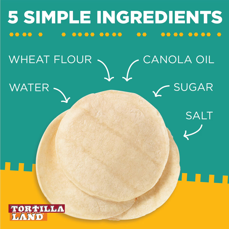 Tortilla Land Ready to Cook Soft Taco Size Flour Tortillas, 30 oz, 18 Count