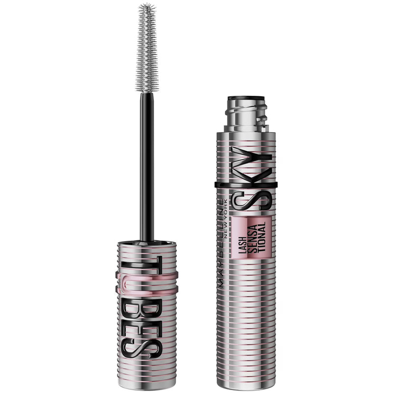 Maybelline Lash Sensational Sky Tubes Tubing Mascara Extension-Like Length Conditioning with Shea Butter + Castor Oil , Very Black, 0.23 fl oz