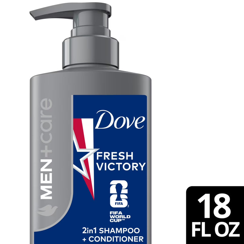 Dove Men+Care Limited Edition FIFA Shampoo & Conditioner to Refresh & Strengthen Hair Fresh Victory, 18 fl oz
