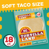 Tortilla Land Ready to Cook Soft Taco Size Flour Tortillas, 30 oz, 18 Count