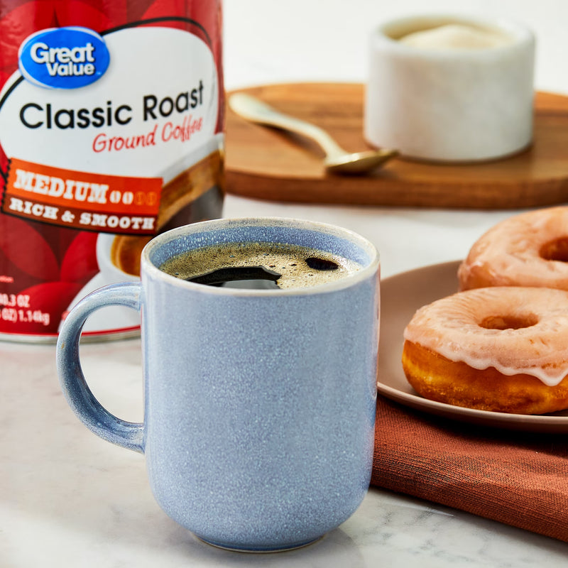 Great Value Classic Medium Roast Ground Naturally Caffeinated Coffee, 40.3 oz Canister