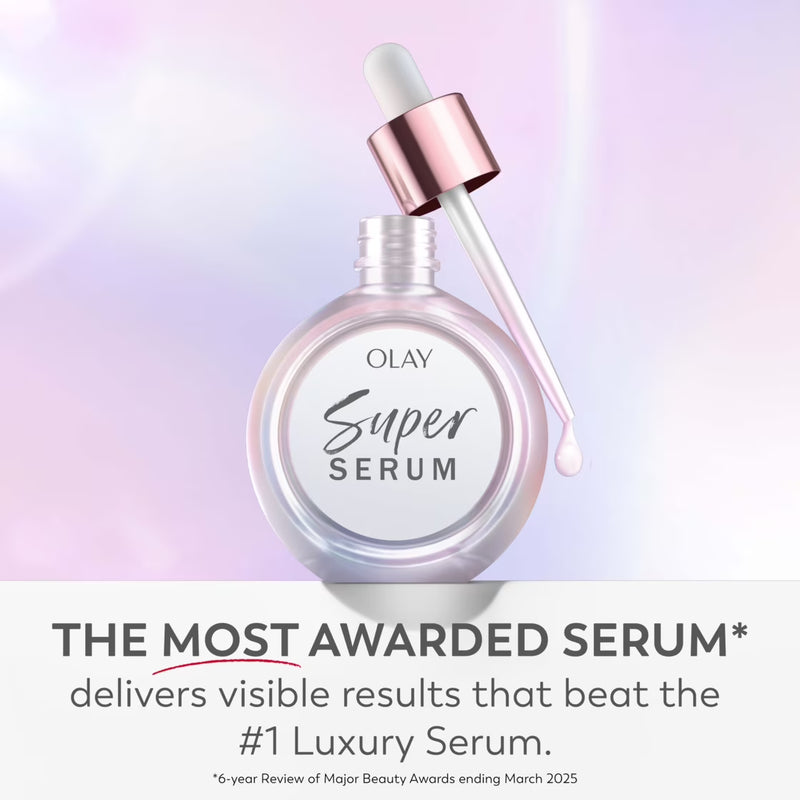 Olay Super Serum, 5-in-1 Skin Enhancing Face Serum, 1.0 oz, For Brightening Dull or Dry Skin