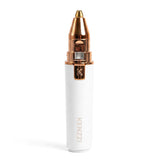 KENZZI 2-in-1 Rechargeable Women’s Face Electric Shaver and Facial Hair Remover with Eyebrow Trimmer, White and Rose Gold