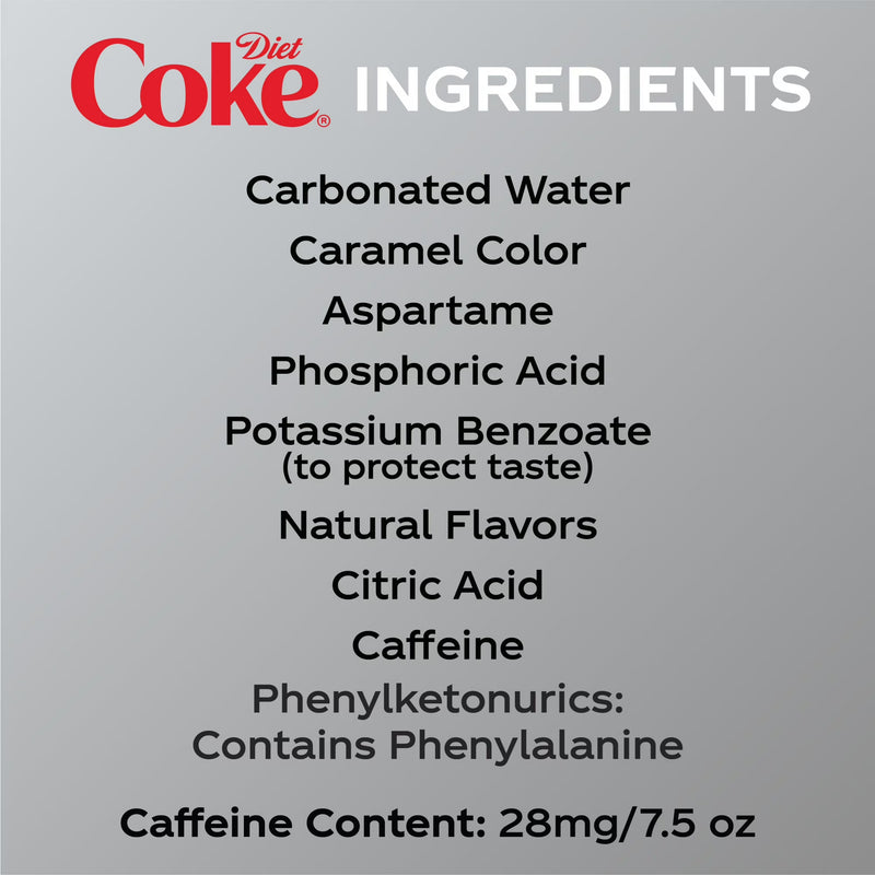 Diet Coke Soda Pop Mini Cans, 7.5 fl oz, 6 Pack