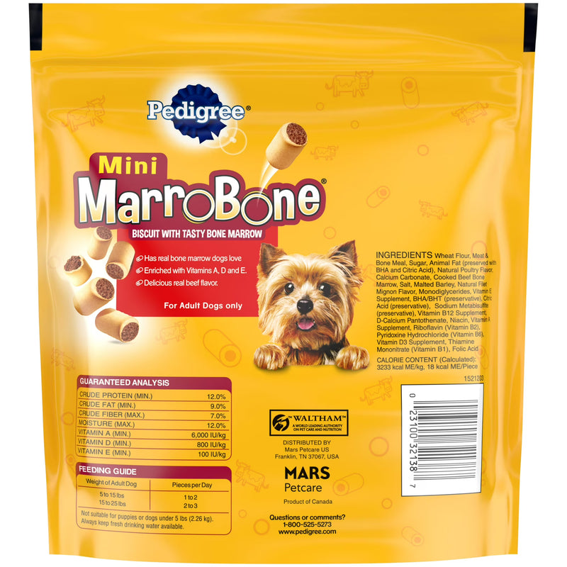 Pedigree Dry Dog Treats MarroBone Mini Real Beef Flavor, 15 oz. Bag