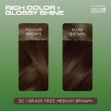 Clairol Natural Instincts Demi-Permanent Hair Color Creme, 5C Medium Brown, Hair Dye, 1 Application