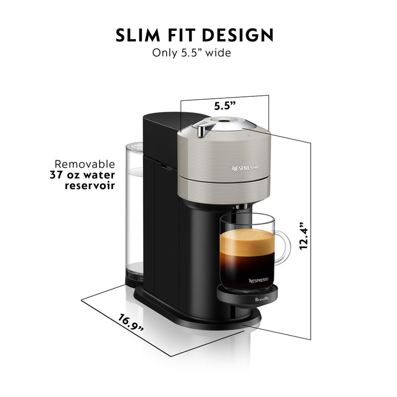 Vertuo Next Coffee and Espresso Maker in Light Gray plus Aeroccino3 Milk Frother in Black, BNV550GRY1BUC1