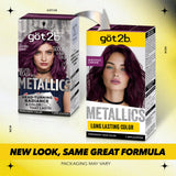 got2b Metallics Permanent Hair Dye, M69 Amethyst Chrome, Hair Color for Women & Men, 1 Kit