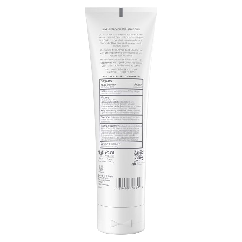 Dove Derma Scalp Dandruff Relief Conditioner With Salicylic Acid, Lamellar Serum And Niacinamide Dandruff Relief For Removing Flakes & Boosting Hair Resilience ,9 fl oz 1 Count