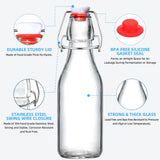 GPED 8.5 oz Swing Top Glass Bottles, 8 Pack Flip Top Beer Brewing Bottles with Airtight Rubber Seal Flip Caps for Fermentation, Kombucha, Vanilla Extract, Juice, Tea, Wine, Soda - Bonus 2 Pourers