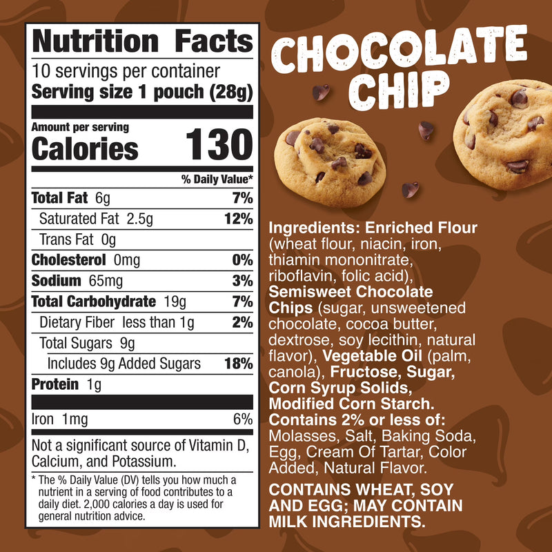 Pillsbury Chocolate Chip Mini Soft Baked Cookies (10 Pouches)