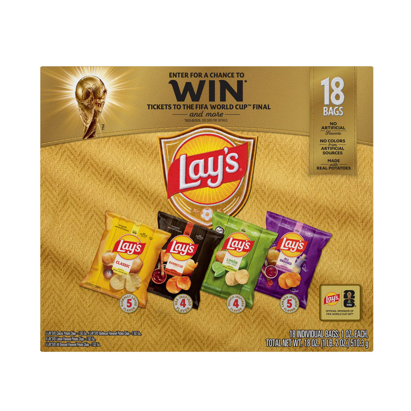 Lay's FIFA Mix Multipack Snack Chips 18 oz 18 count