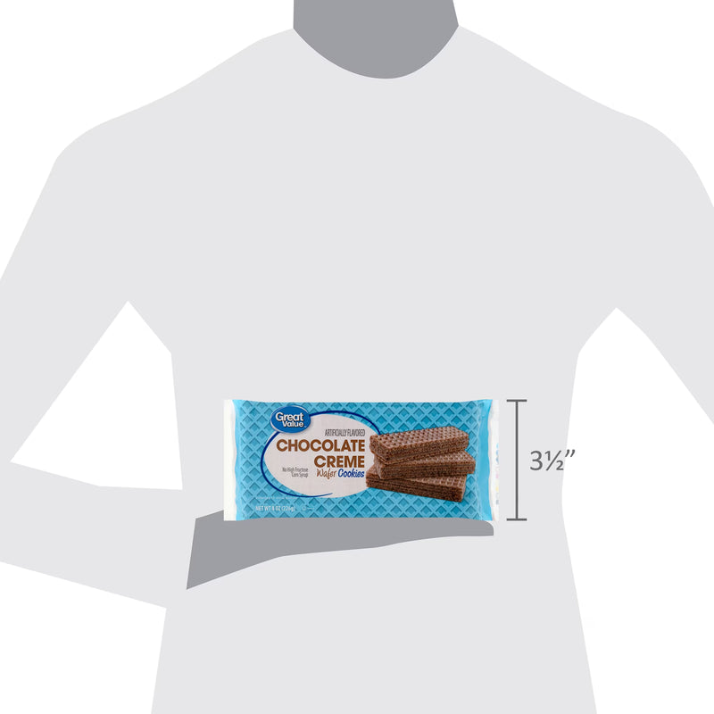 Great Value Chocolate Creme Wafer Cookies, 8 oz