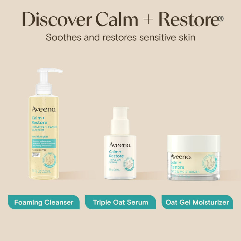 Aveeno Calm + Restore Oat Gel Face Moisturizer for Sensitive Skin, Face Cream, 1.7 oz