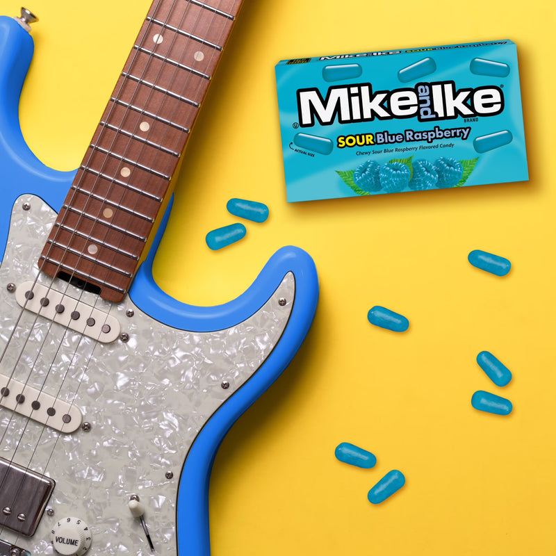 Mike and Ike Sour Blue Raspberry 0.78 oz. Box - Case of 24