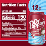 Dr Pepper Creamy Coconut Soda Pop, 12 fl oz, 12 Pack Cans