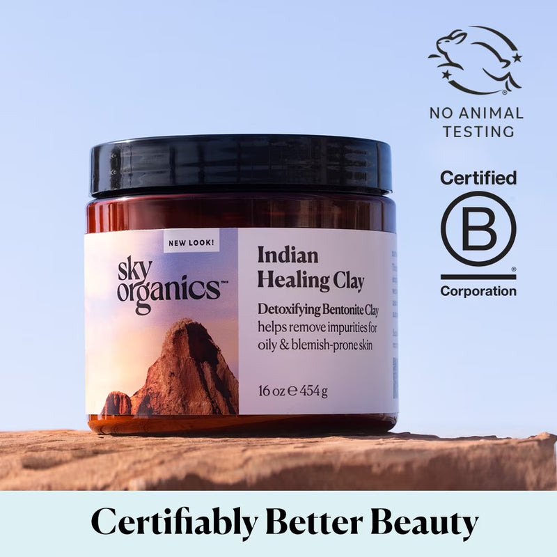 Sky Organics Indian Healing Clay with Detoxifying Bentonite Clay, 16 oz.