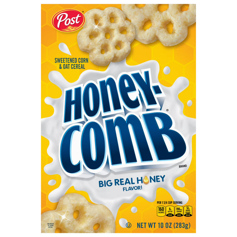 Post Honeycomb Crunchy Cereal 10 oz, Cardboard Box Shelf Stable