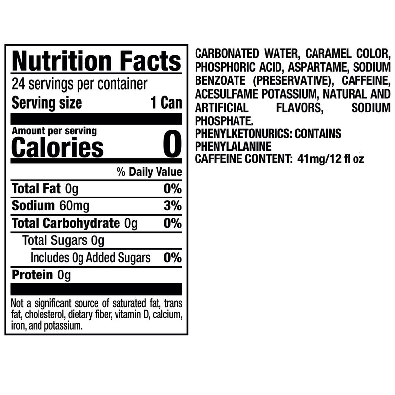 Dr Pepper Zero Sugar Soda Pop, 12 fl oz, 24 Pack Cans