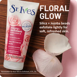 St. Ives Gentle Smoothing Face Scrub Rose Water & Aloe Vera Made with 100% Natural Exfoliants, Paraben Free, Oil-Free, Dermatologist Tested, 6 fl oz