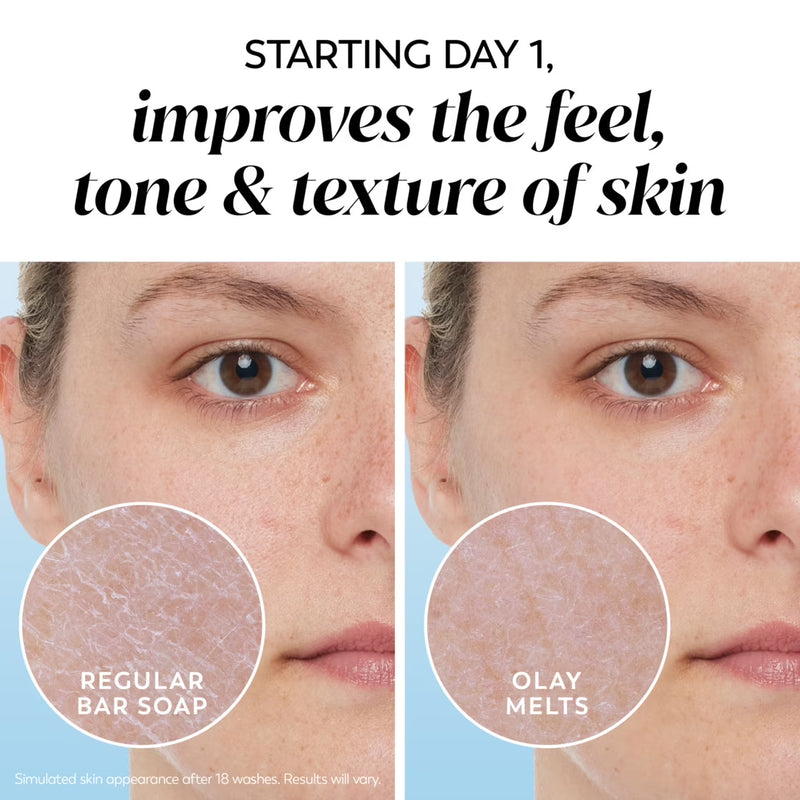 Olay Cleansing Melts + Vitamin C Face Wash, 32 count, Water-Activated Face Wash Cleans, Tones, and Refreshes Skin
