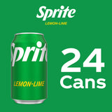 Sprite Lemon-Lime Caffeine Free Soda Pop Cans, 12 fl oz, 24 Pack