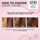 L'Oreal Paris Excellence Creme Permanent Hair Color, Triple Care, 6RB Light Reddish Brown, 1 kit