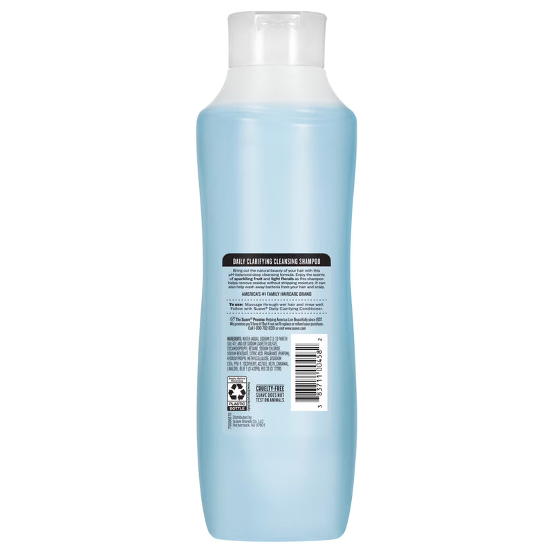 Suave Essentials Daily Clarifying Shampoo, Deep Cleansing for All Hair Types, 22.5 FL OZ
