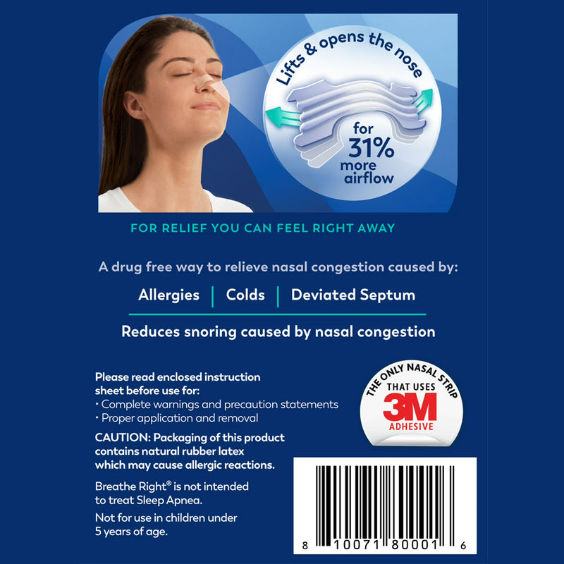 Breathe Right Nasal Strips, Clear Nasal Strips, Extra Strength, For Sensitive Skin, 26 Count