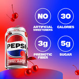 Pepsi Prebiotic Cola Soda Pop, Cherry Vanilla, 12 fl oz, 8 pack cans