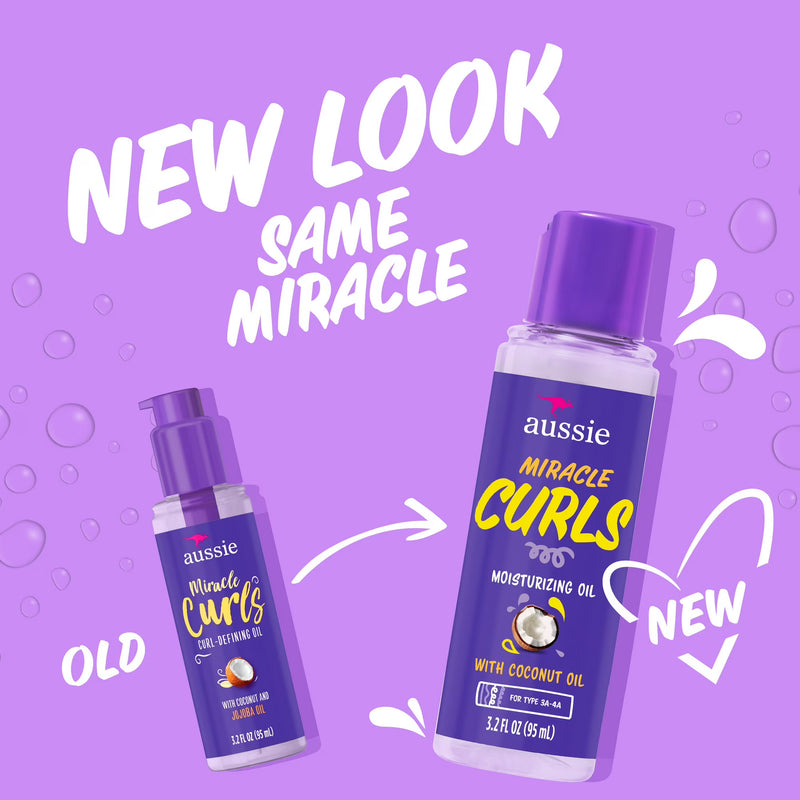 Aussie Miracle Curls Coconut Curl-Defining Hair Oil, for Curly Hair 3.2 fl oz