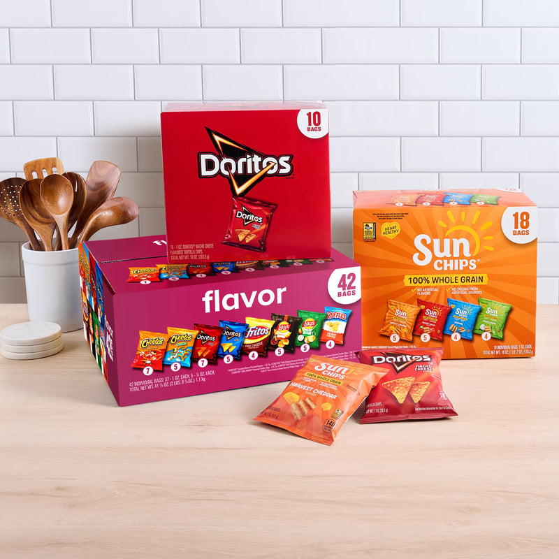 Frito-Lay Flavor Mix Variety Pack Snack Chips, 42 Count Multipack