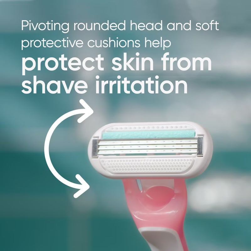 Venus Sensitive Women's 3 Blade Disposable Razor, 3 count, Pink