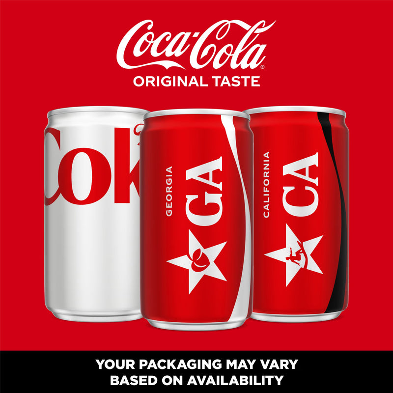 Coca-Cola Soda Pop Mini Cans, 7.5 fl oz, 6 Pack