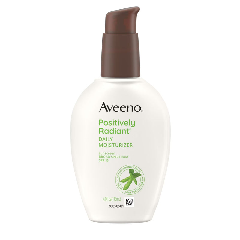 Aveeno Positively Radiant Daily Face Moisturizer Lotion with SPF 15, 4 oz