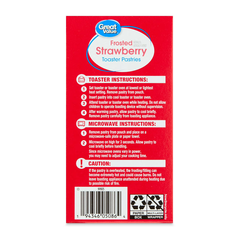 Great Value Frosted Toasted Pastries, 12 Count
