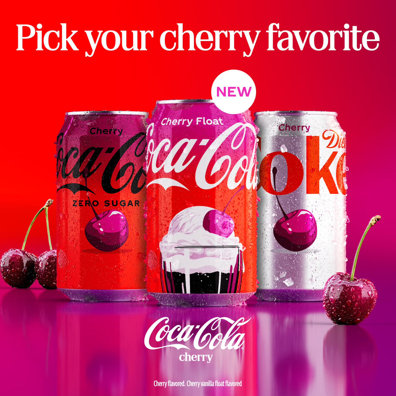 Coca-Cola Cherry Soda Pop Mini Cans, 7.5 fl oz, 6 Pack