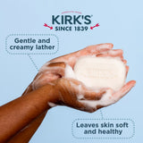 Kirk's Castile Bar Soap - Made With Premium Coconut Oil, Original Fresh Scent, 4 oz. Bars, 4 Pack