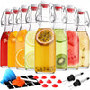 GPED 8.5 oz Swing Top Glass Bottles, 8 Pack Flip Top Beer Brewing Bottles with Airtight Rubber Seal Flip Caps for Fermentation, Kombucha, Vanilla Extract, Juice, Tea, Wine, Soda - Bonus 2 Pourers