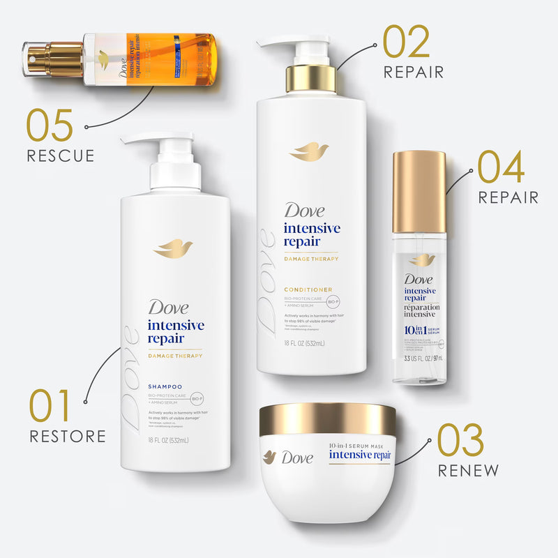 Dove Shampoo for Damaged Hair Intensive Repair with Bio-Protein Care Technology and Amino Serum, 28 fl oz