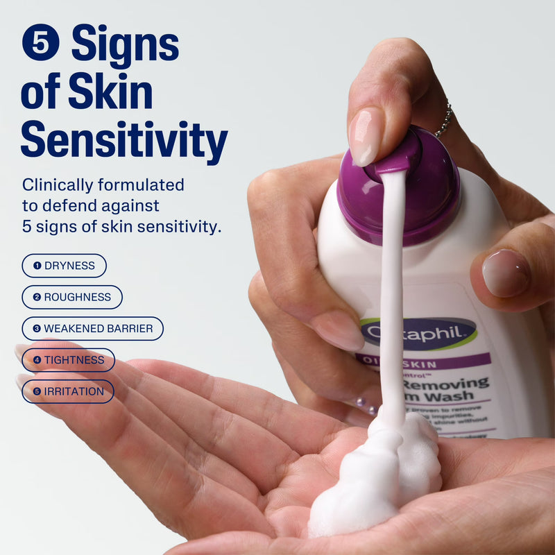 Cetaphil Derma Control Oil Removing Foam Wash for Oliy, Sensitive Skin, 8 oz