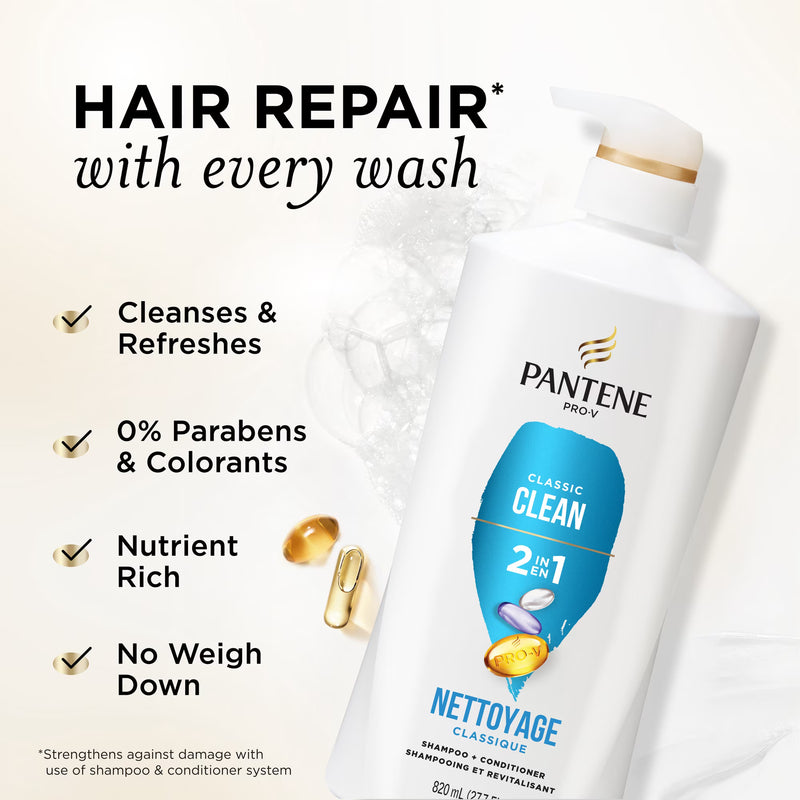 Pantene Pro-V Classic Clean 2in1 Shampoo and Conditioner, 27.7 fl oz