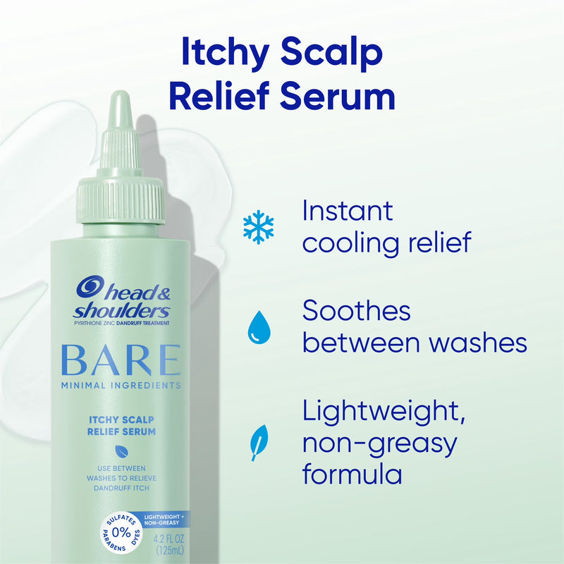 Head and Shoulders BARE Itchy Scalp Relief Serum, Instant Cooling, Lightweight, Anti-Dandruff, 4.2 fl oz